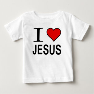 Jesus gift I love Jesus logo on The乳児Tシャツ ベビーTシャツ