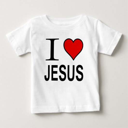 Jesus gift I love Jesus logo on The乳児Tシャツ ベビーTシャツ (正面)