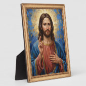 Jesus Gold Frame Painting Impasto フォトプラーク (側面)