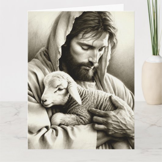 JESUS Good Shepherd hello Greeting Card カード (正面)