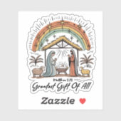 Jesus Greatest Gift of All Nativity Christian シール (シート)