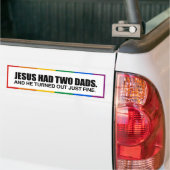 JESUS HAD TWO DADS -.png バンパーステッカー (トラック上)