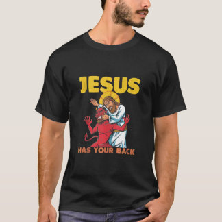 Jesus Has Your Back Jiu Jitsu Retro Christian Men  Tシャツ
