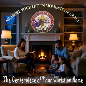 Jesus He Is Risen Floral ラージ壁時計