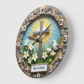 Jesus He Is Risen Garden ラージ壁時計 (傾斜)