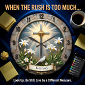 Jesus He Is Risen Stone ラージ壁時計