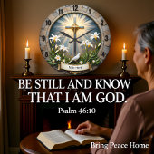 Jesus He Is Risen Stone ラージ壁時計