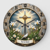 Jesus He Is Risen Stone ラージ壁時計 (正面)