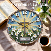 Jesus He Is Risen Sunburst ラージ壁時計