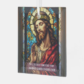 Jesus Healer of Poor Religious Christmas Quote  ガラスオーナメント (正面左)