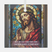 Jesus Healer of Poor Religious Christmas Quote  ガラスオーナメント (正面)