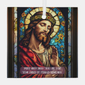 Jesus Healer of Poor Religious Christmas Quote  ガラスオーナメント (裏面)