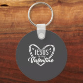 Jesus Heart Christian Faith Love Valentines Day Me キーホルダー (正面)