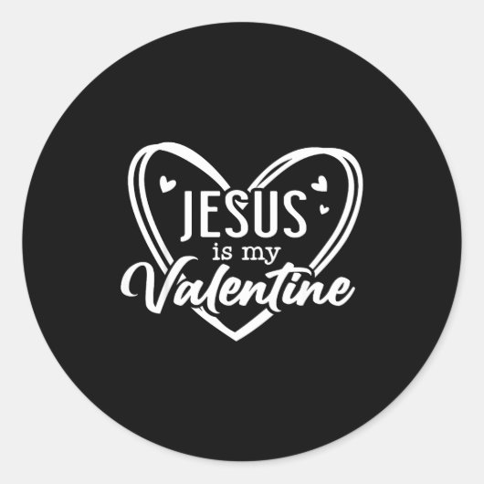 Jesus Heart Christian Faith Love Valentines Day Me ラウンドシール (正面)