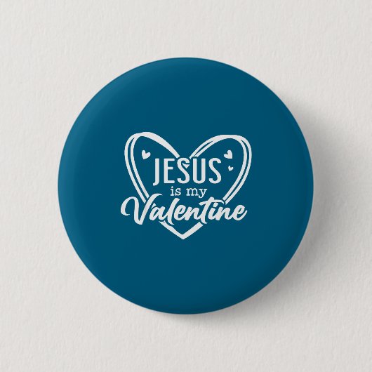 Jesus Heart Christian Faith Love Valentines Day Me 缶バッジ (正面)