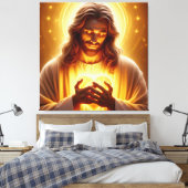 Jesus Heart in My Hands Canvas Print Picture 2 キャンバスプリント (インサイチュ (寝室))