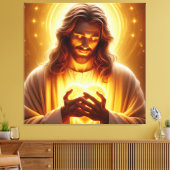 Jesus Heart in My Hands Canvas Print Picture 2 キャンバスプリント (インサイチュ (リビング))