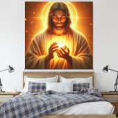 Jesus Heart in My Hands Canvas Print Picture 4 キャンバスプリント (インサイチュ (寝室))