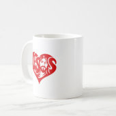 Jesus Heart Typography コーヒーマグカップ (正面左)