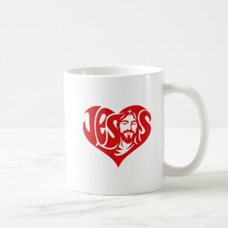 Jesus Heart Typography コーヒーマグカップ