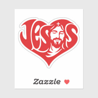 Jesus Heart Typography シール