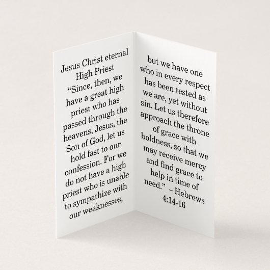 Jesus High Priest Prayer Card (内部)