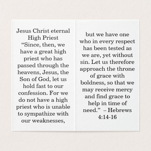 Jesus High Priest Prayer Card (内部フラット)