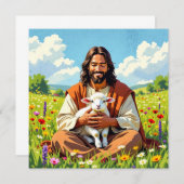 Jesus holding a Lamb | Religious Christian (正面/裏面)