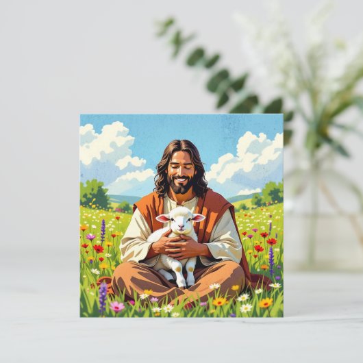 Jesus holding a Lamb | Religious Christian (スタンド正面)