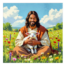 Jesus holding a Lamb | Religious Christian