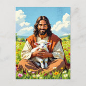 Jesus holding a Lamb | Religious Easter ポストカード (正面)