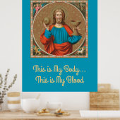 Jesus Holding Up the Eucharist (SNV 050) ポスター (キッチン)