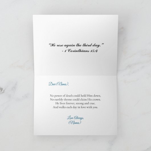 Jesus Holy Easter Morning カード (内部)