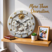 Jesus Holy Family Nativity ラージ壁時計