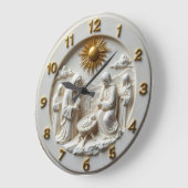 Jesus Holy Family Nativity ラージ壁時計 (傾斜)