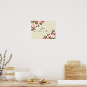 Jesus, I trust in You引用文w/ Pink Roses ポスター (キッチン)