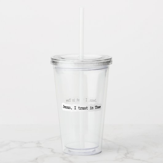 Jesus I Trust In You Minimalist Clear Tumbler アクリルタンブラー (正面)