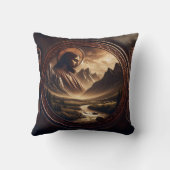 Jesus in 威厳のある Mountain Landscape at Dusk クッション (裏面)