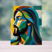 Jesus in green cubism 6 アクリルサイン (ニュートラル)