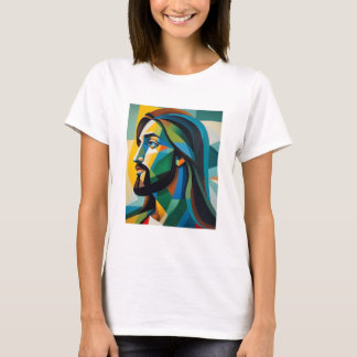 Jesus in green cubism 6 tシャツ