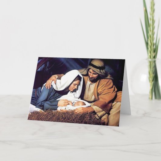 Jesus in Manger Card シーズンカード (正面)