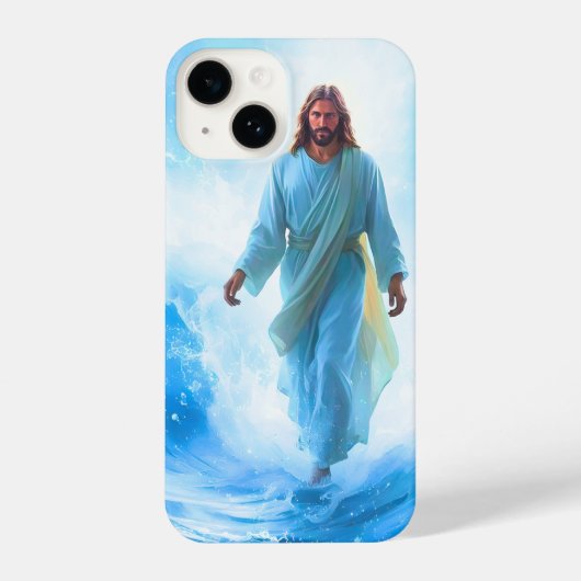 Jesus In Ocean Waves Iphone Case iPhoneケース (裏面)