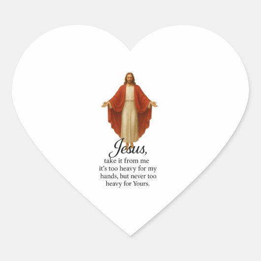 Jesus in Red and White ハートシール (正面)