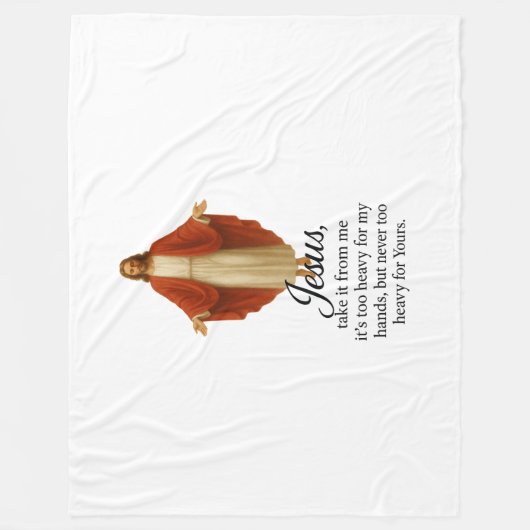 Jesus in Red and White フリースブランケット (正面)