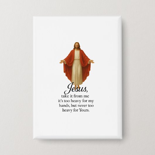 Jesus in Red and White 缶バッジ (正面)