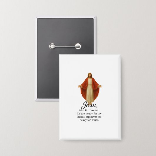 Jesus in Red and White 缶バッジ (正面/裏面)