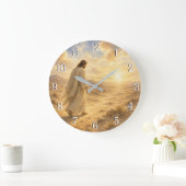 Jesus in the Desert Wall Clock — Inspirational Des ラージ壁時計 (ホーム)