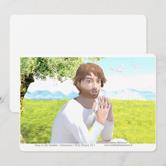 Jesus in the Garden ( Getsemani ) 招待状 (正面/裏面)