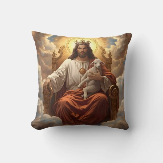 Jesus In the kingdom of Heaven Throw pillow  クッション (正面)
