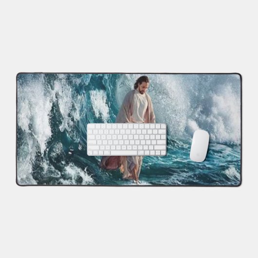 JESUS in the wave デスクマット (キーボード&マウス)